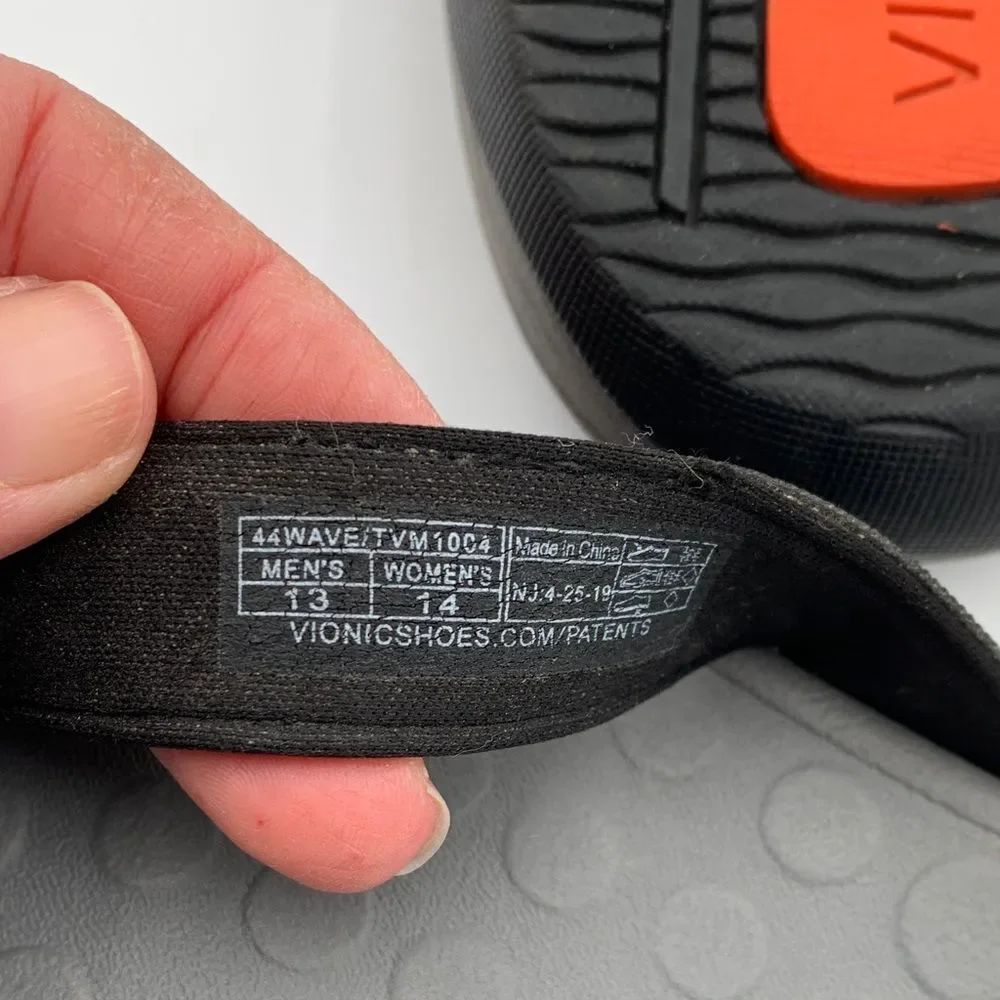 Vionic Tide Toe Post Sandals Black Men’s Orthotic Flip Flops